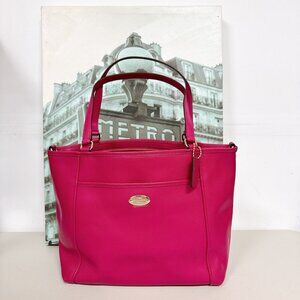 Coach F34497 Crossgrain Leather Pocket Tote Cranberry